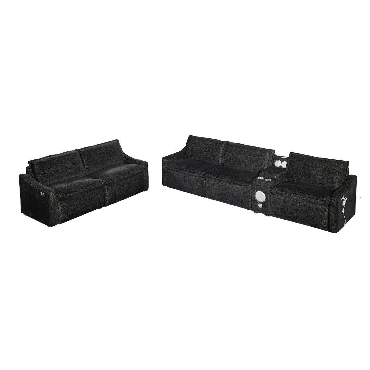 Black Electric Recliner Sofa Set