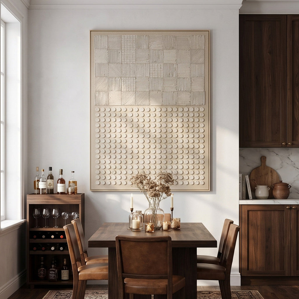 Pure Handmade Cream Neutral Textured Abstract Minimalist Canvas Art