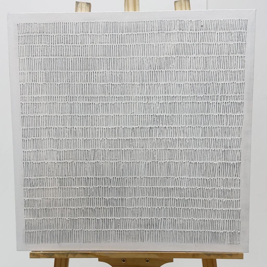 Pure Handmade Black White Textured Contemporary Canvas Home Decor