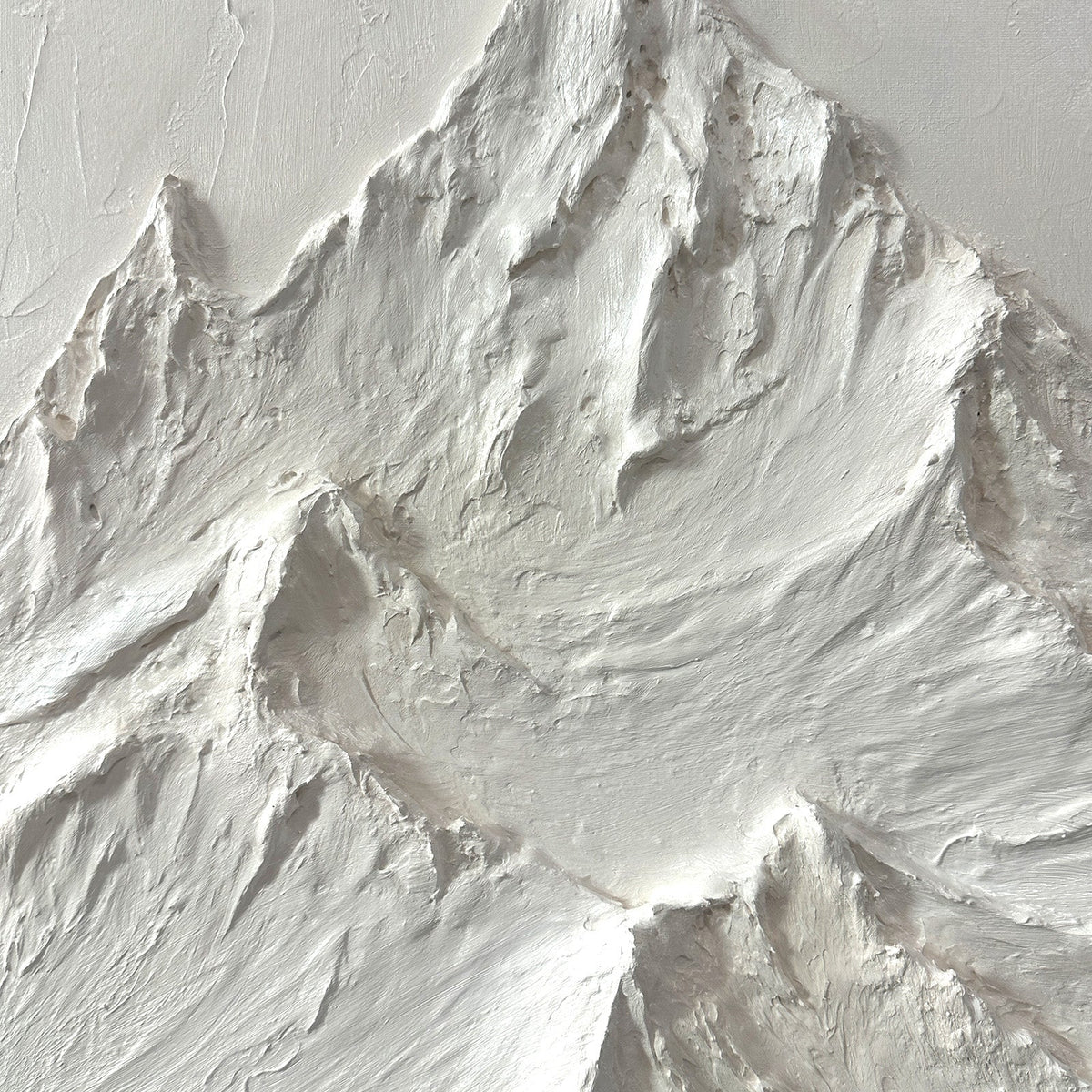 Handmade Monochrome Mountain 3D Relief Landscape Canvas Decor