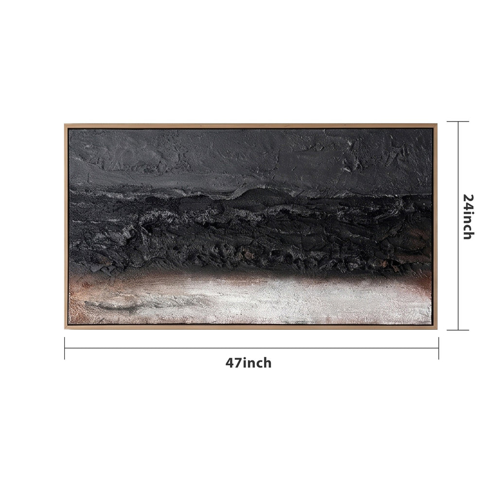 Pure Handmade Neutral Tone Abstract Impasto Linen Oil Painting