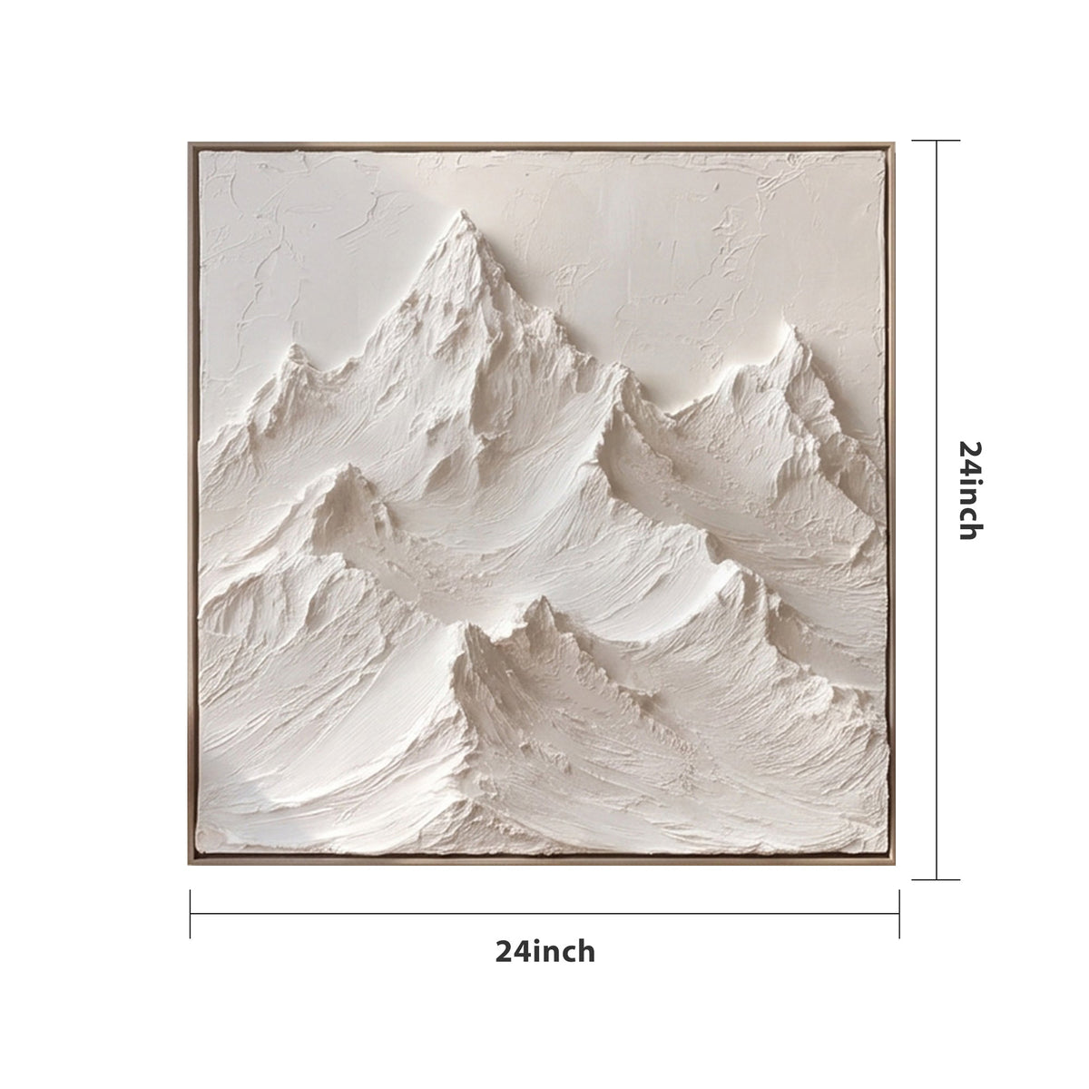 Handmade Monochrome Mountain 3D Relief Landscape Canvas Decor