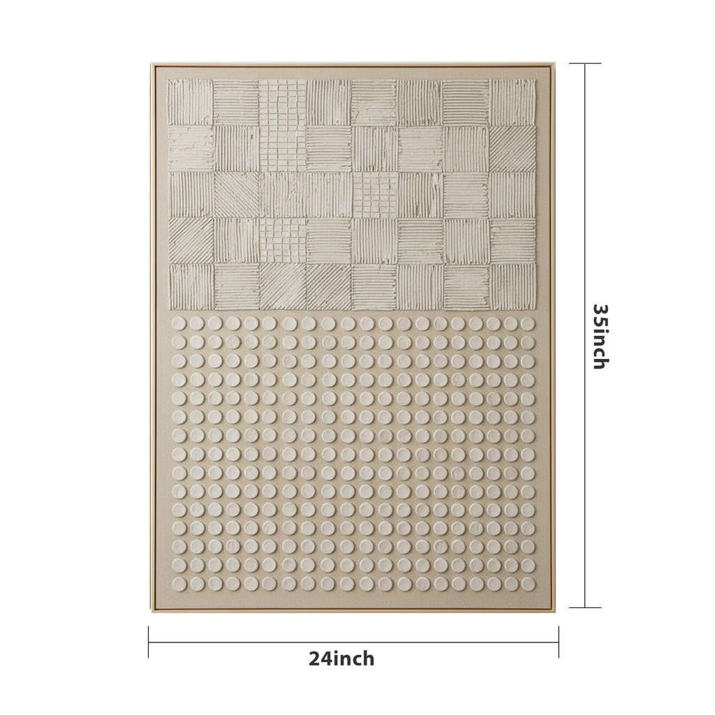 Pure Handmade Cream Neutral Textured Abstract Minimalist Canvas Art