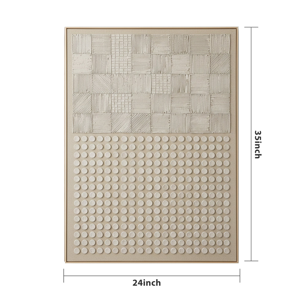 Pure Handmade Cream Neutral Textured Abstract Minimalist Canvas Art
