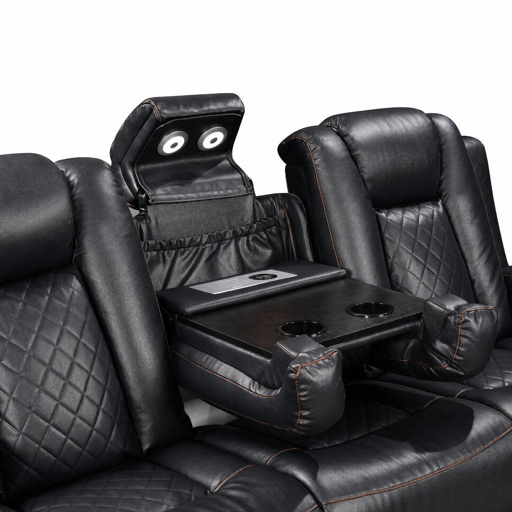 Power Recliner Sofa & Loveseat & Chair MR2855B BLACK