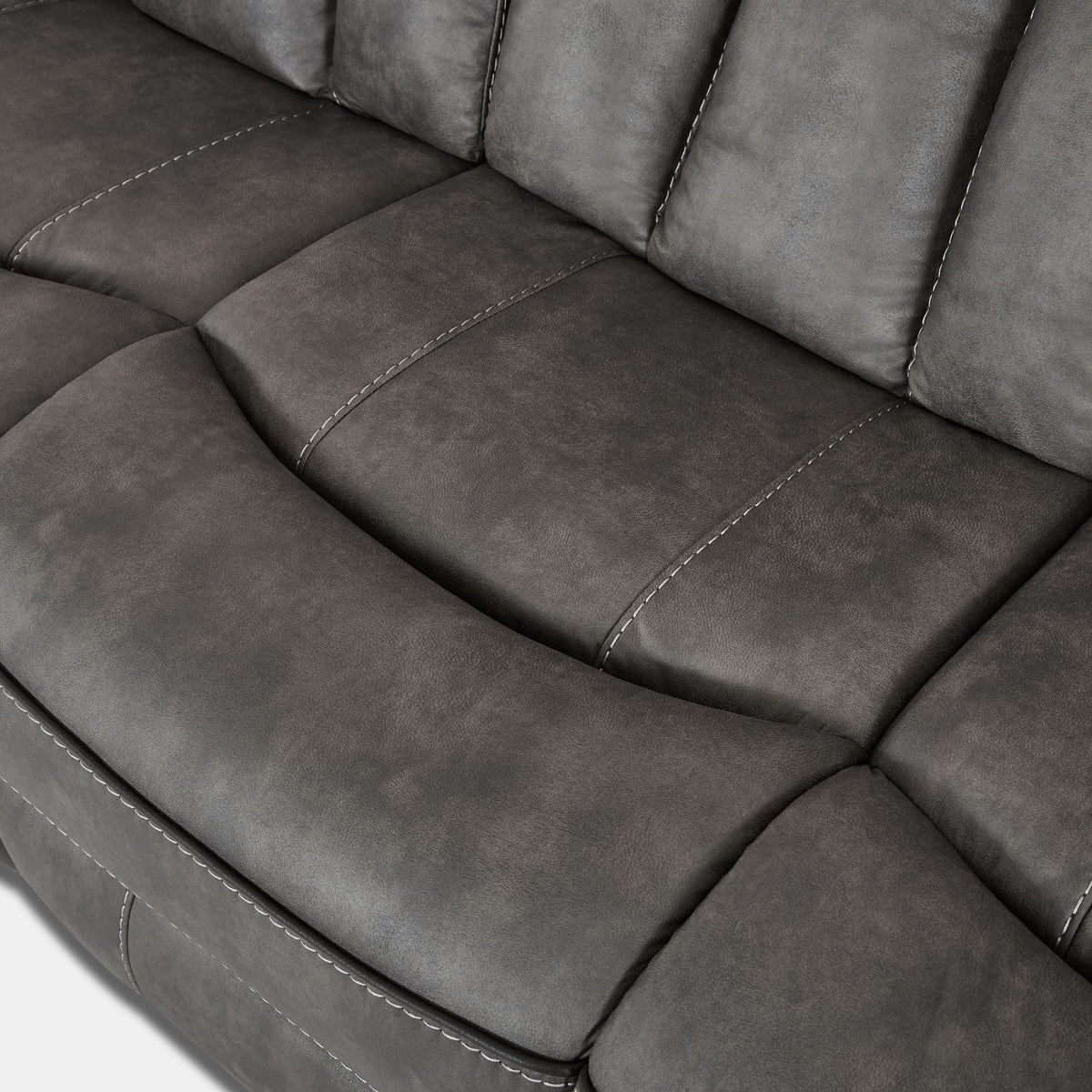Kael Breathable Leather Power Reclining Sofa - Power Recliner Couch with Side Armrest Storage for Living Room
