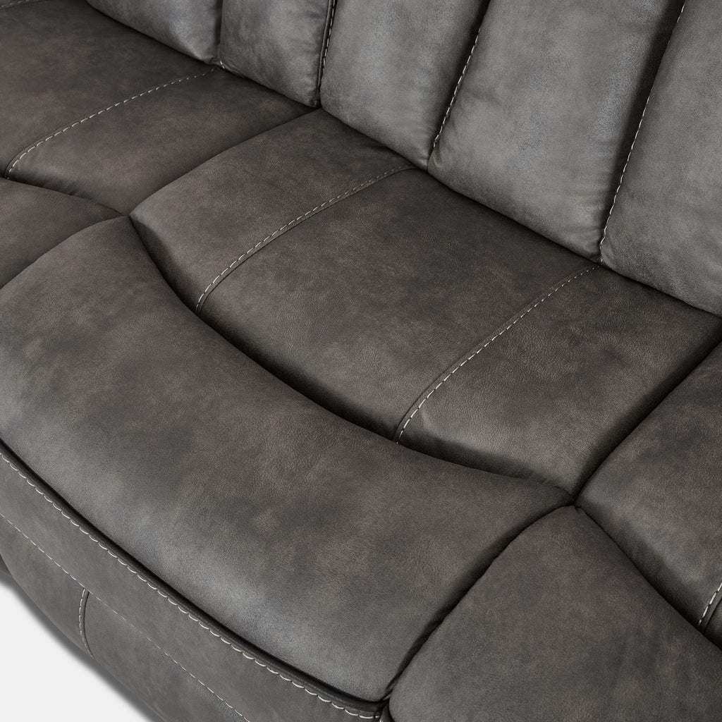 Kael Power Recliner & 1-Seater Sofa Set, Breathable Leather with Side Armrest Storage, Rustic Home Theater Seating 007