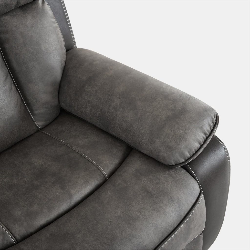 Kael Power Recliner & 1-Seater Sofa Set, Breathable Leather with Side Armrest Storage, Rustic Home Theater Seating 007