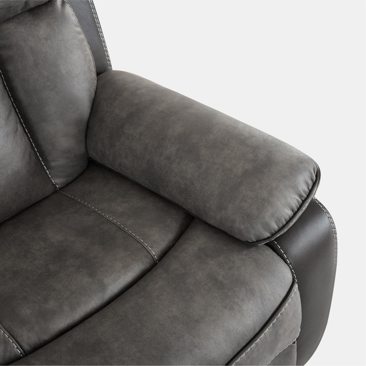 Kael Breathable Leather Power Reclining Sofa - Power Recliner Couch with Side Armrest Storage for Living Room