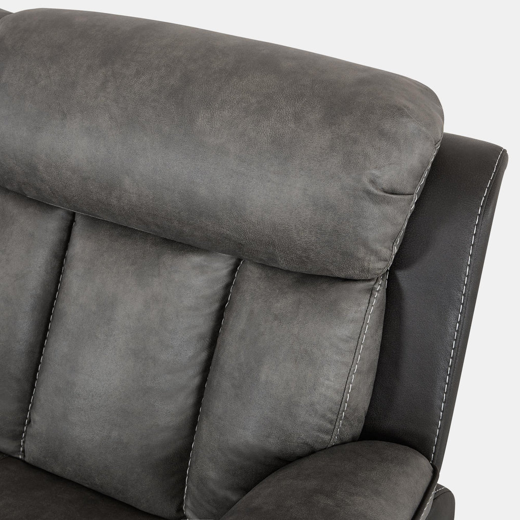 Kael Breathable Leather Power Reclining Sofa - Power Recliner Couch with Side Armrest Storage for Living Room