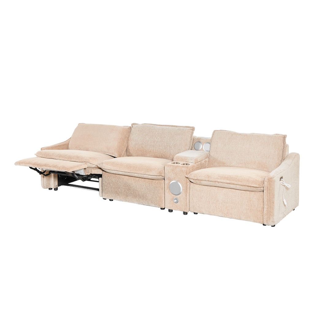 Brown Electric Recliner Sofa Set--MS908-3SET