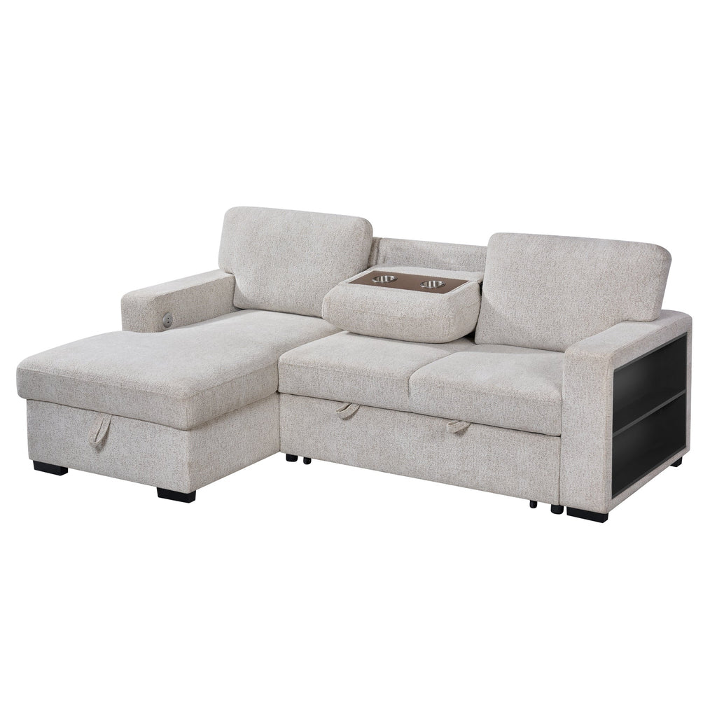 Multi- functional sofa sleeper-L3550-Creambrown