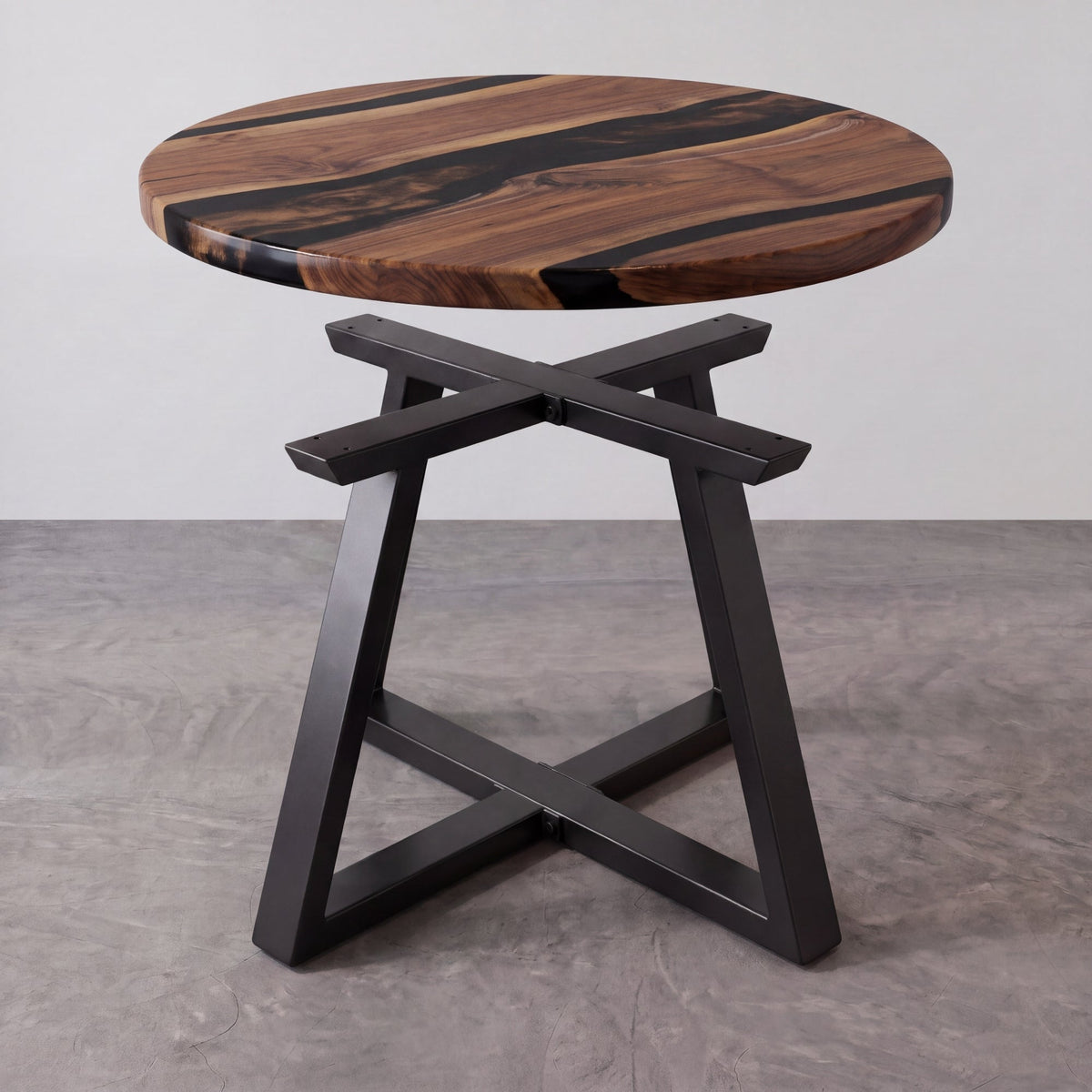Black Carbon Steel Cross Side Table Frame-MTY0180（1pcs/CTN）