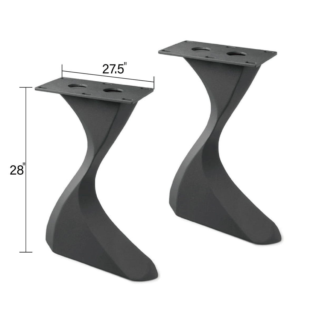 Black Z-Shape Carbon Steel Table Leg Frame（2pcs/CTN）
