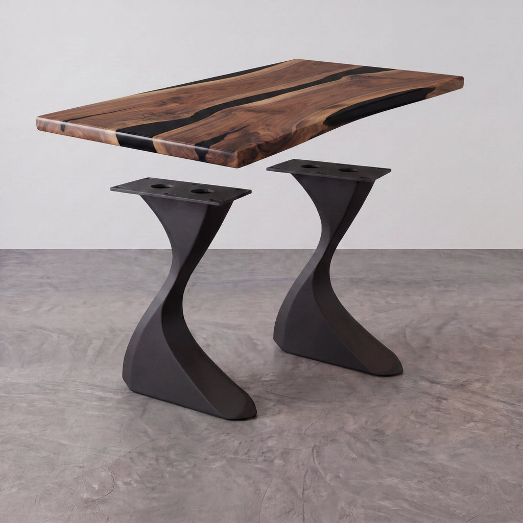 Black Z-Shape Carbon Steel Table Leg Frame（2pcs/CTN）