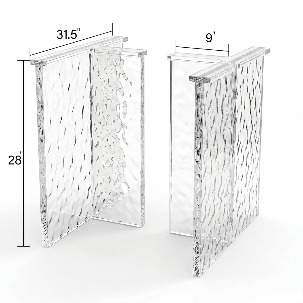 Clear T-Shaped Ice Crystal Acrylic Table Legs（3pcs/CTN）