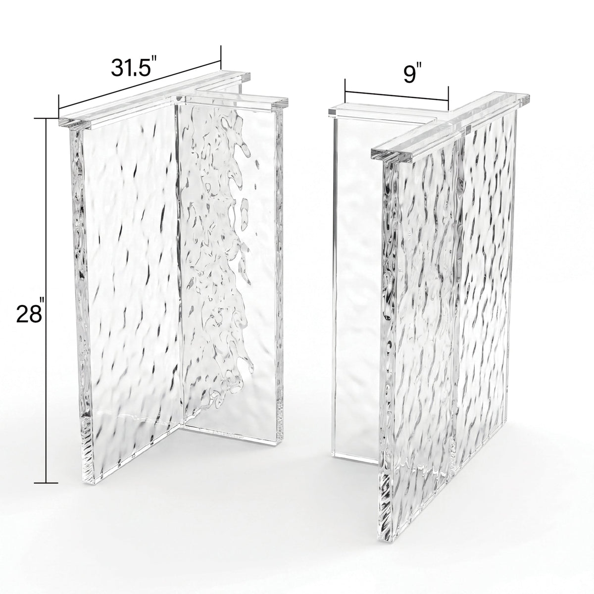 Clear T-Shaped Ice Crystal Acrylic Table Legs（3pcs/CTN）