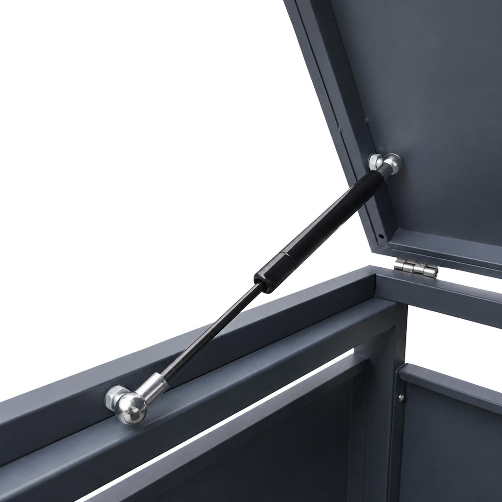 96 GALLON GREY SINGLE-DOOR STEEL TRASH CAN ENCLOSURE