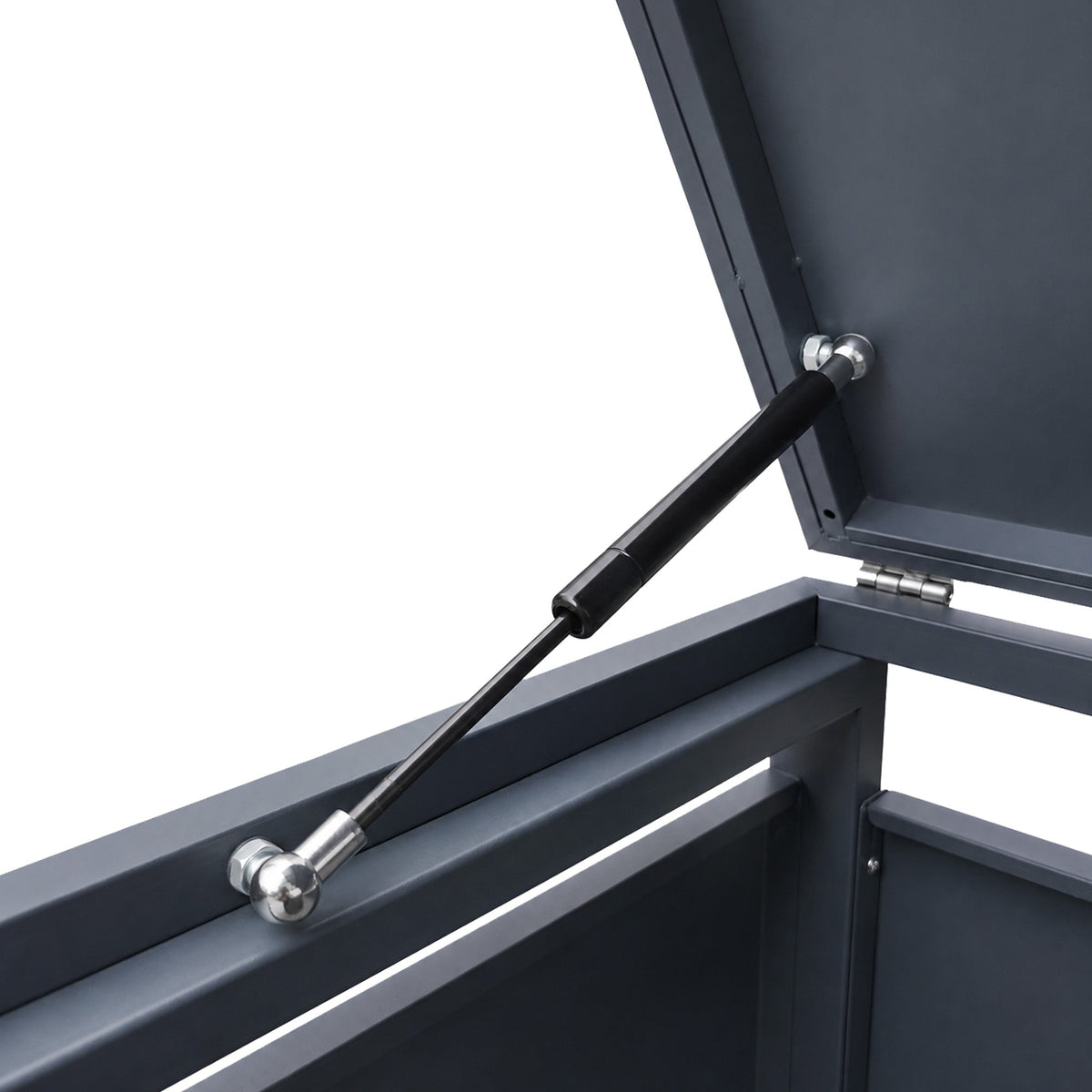 96 GALLON GREY SINGLE-DOOR STEEL TRASH CAN ENCLOSURE