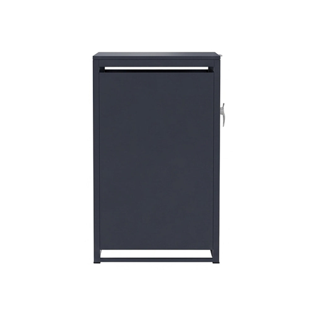 96 GALLON SINGLE-DOOR STEEL TRASH CAN ENCLOSURE  WITH  NATURE WOOD GRAIN FRONT DOOR
