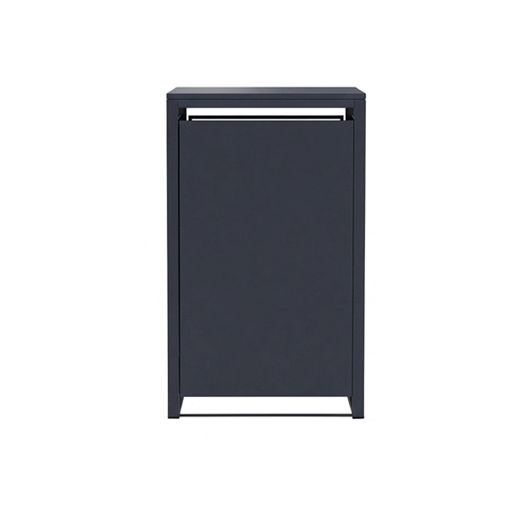 96 GALLON SINGLE-DOOR STEEL TRASH CAN ENCLOSURE  WITH  NATURE WOOD GRAIN FRONT DOOR