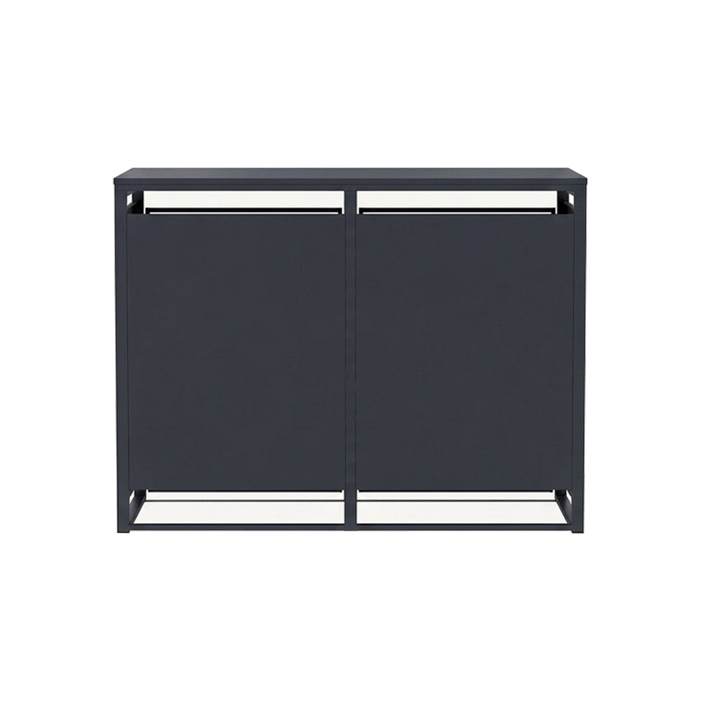 96 GALLON GREY DOUBLE-DOOR STEEL TRASH CAN ENCLOSURE