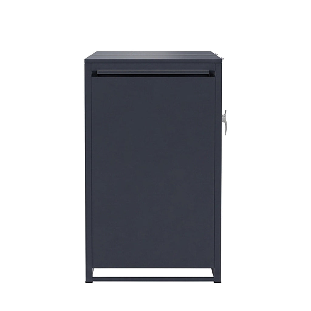 96 GALLON GREY DOUBLE-DOOR STEEL TRASH CAN ENCLOSURE