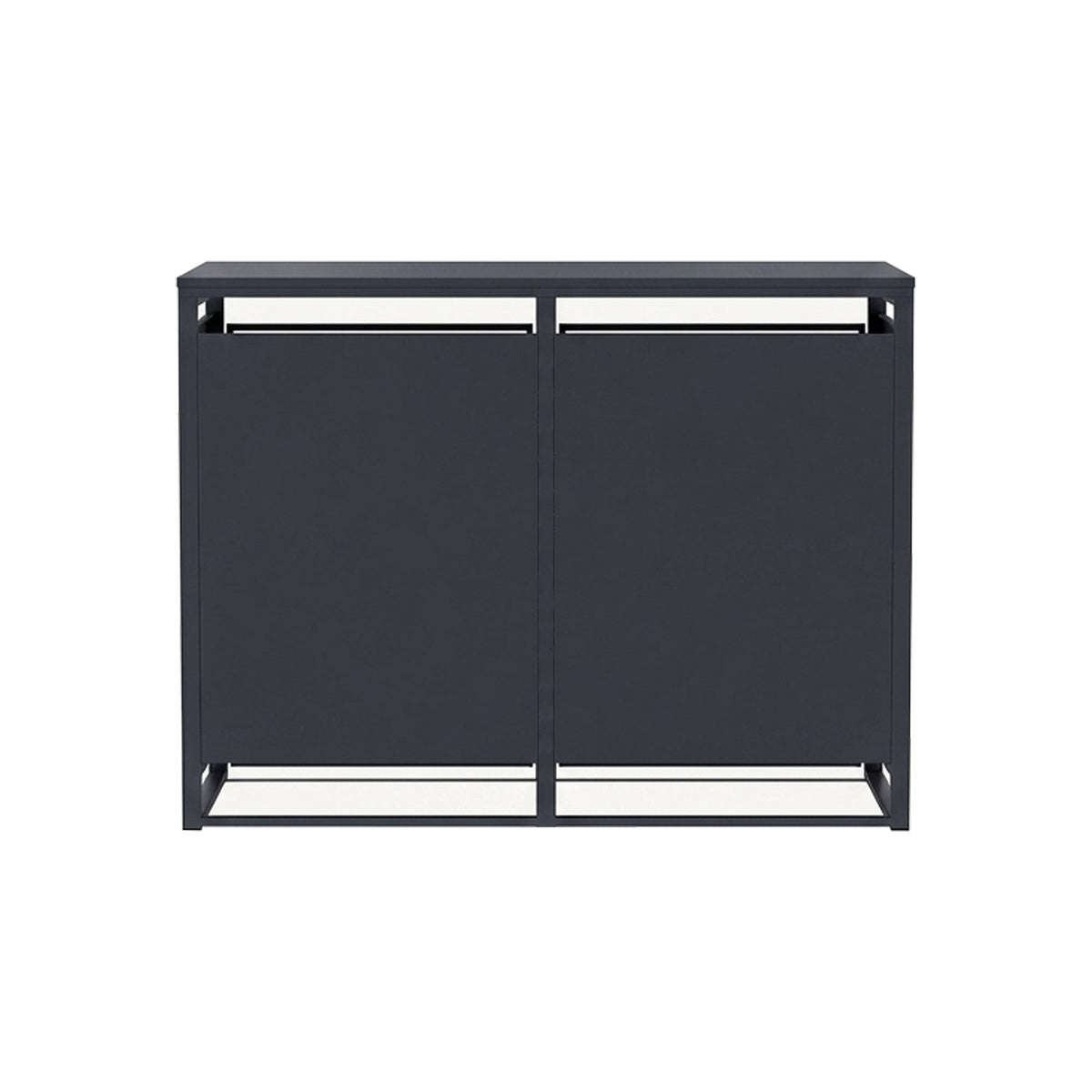 96 GALLON DOUBLE-DOOR STEEL TRASH CAN ENCLOSURE WITH  NATURE WOOD GRAIN FRONT DOOR