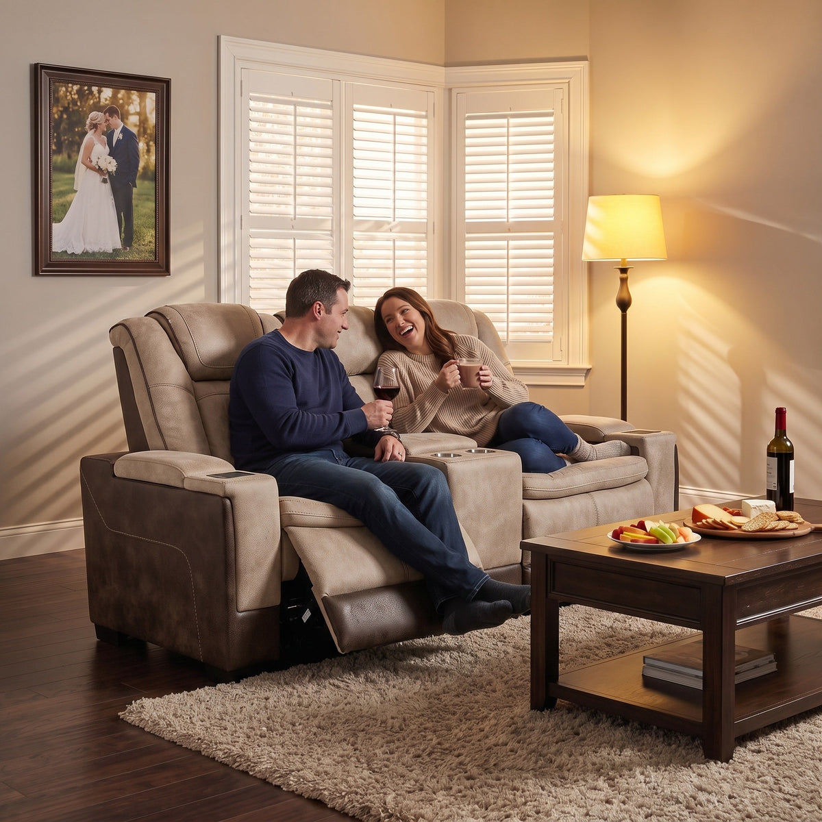 Charlie Modern Brown Power Recliner Loveseat