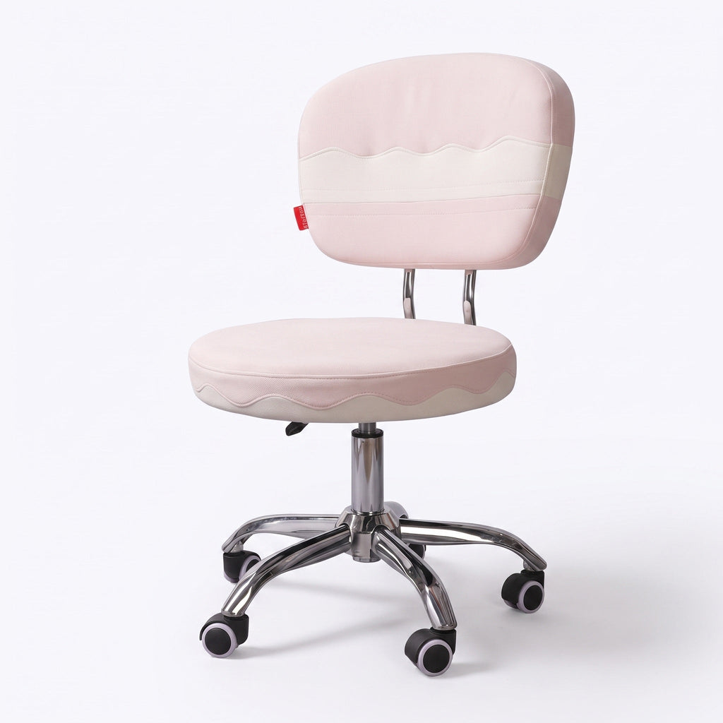VANITII Cake 360-degree Seat Swivel Vanity Chair with Wheels & Adjustable Height