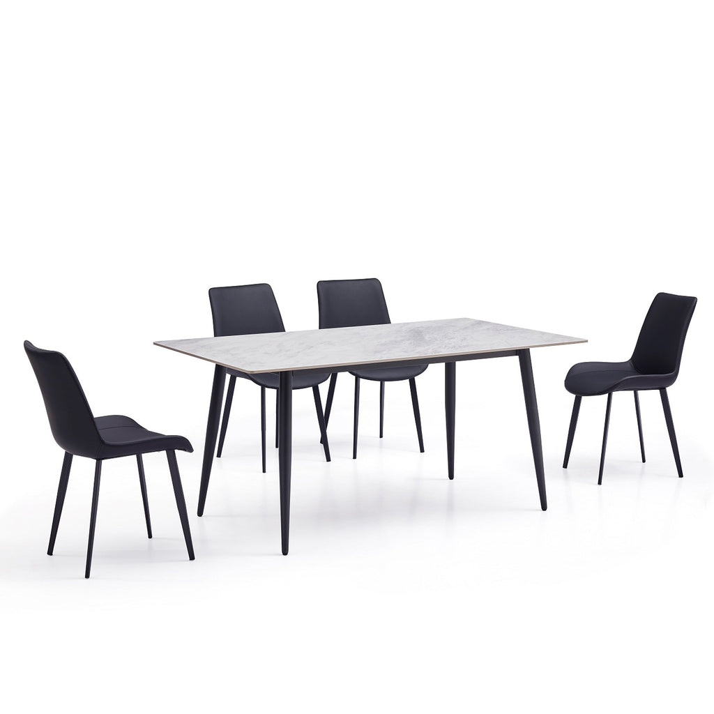 Black Stainless Steel Base Dining table (B0002-140)