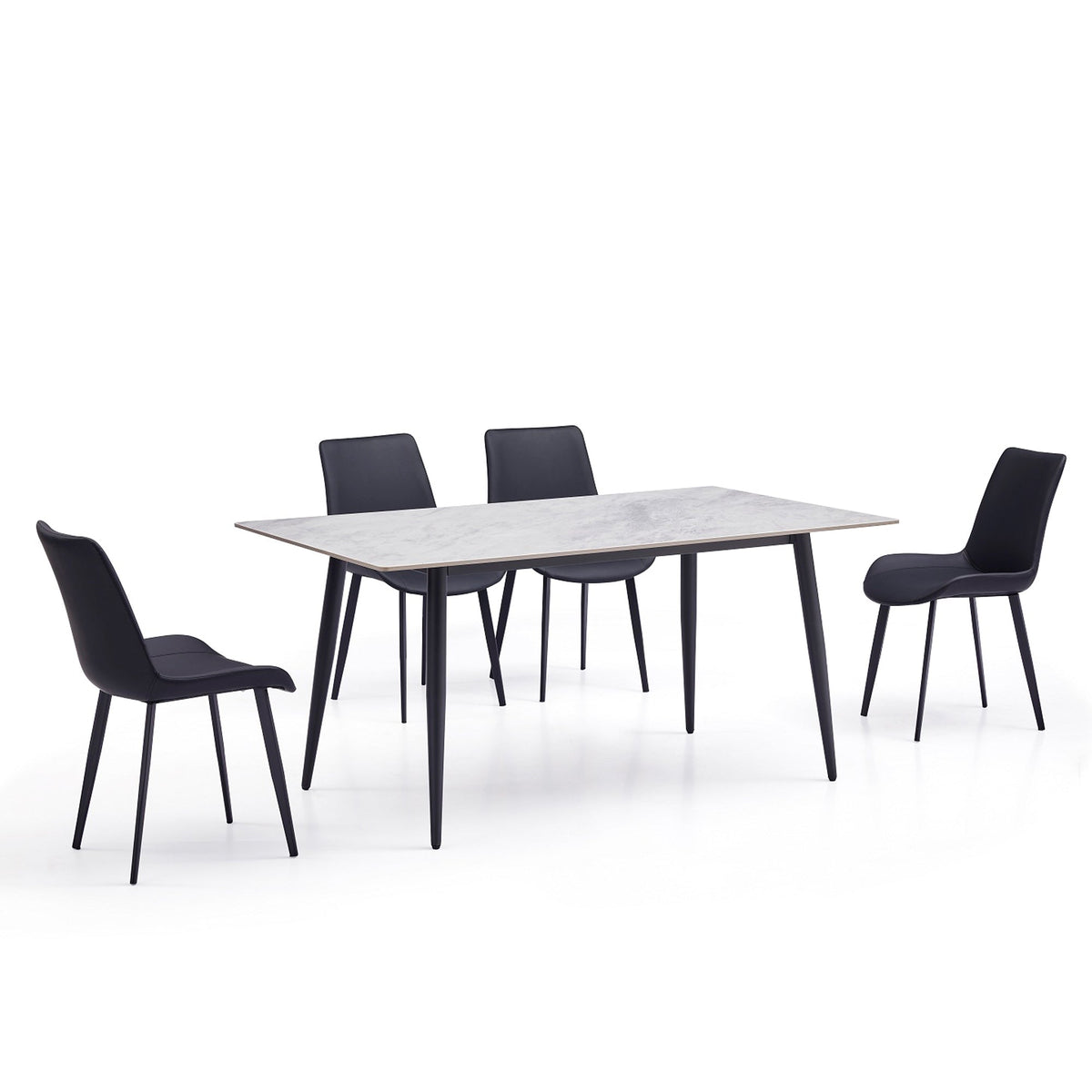 Black Stainless Steel Base Dining table (B0002-140)