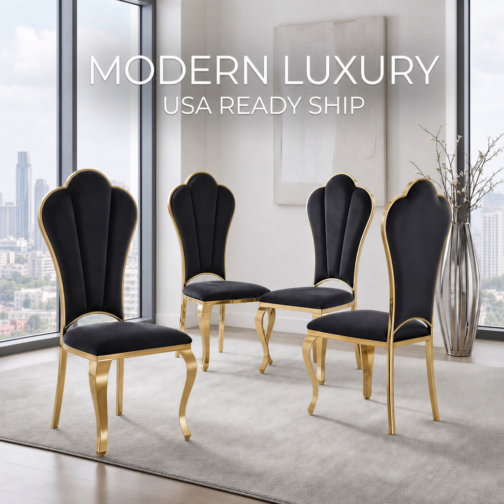 201 Stainless Steel PU Dining Chair ,Luxury Upholstered  Chair  4pcs/CTN