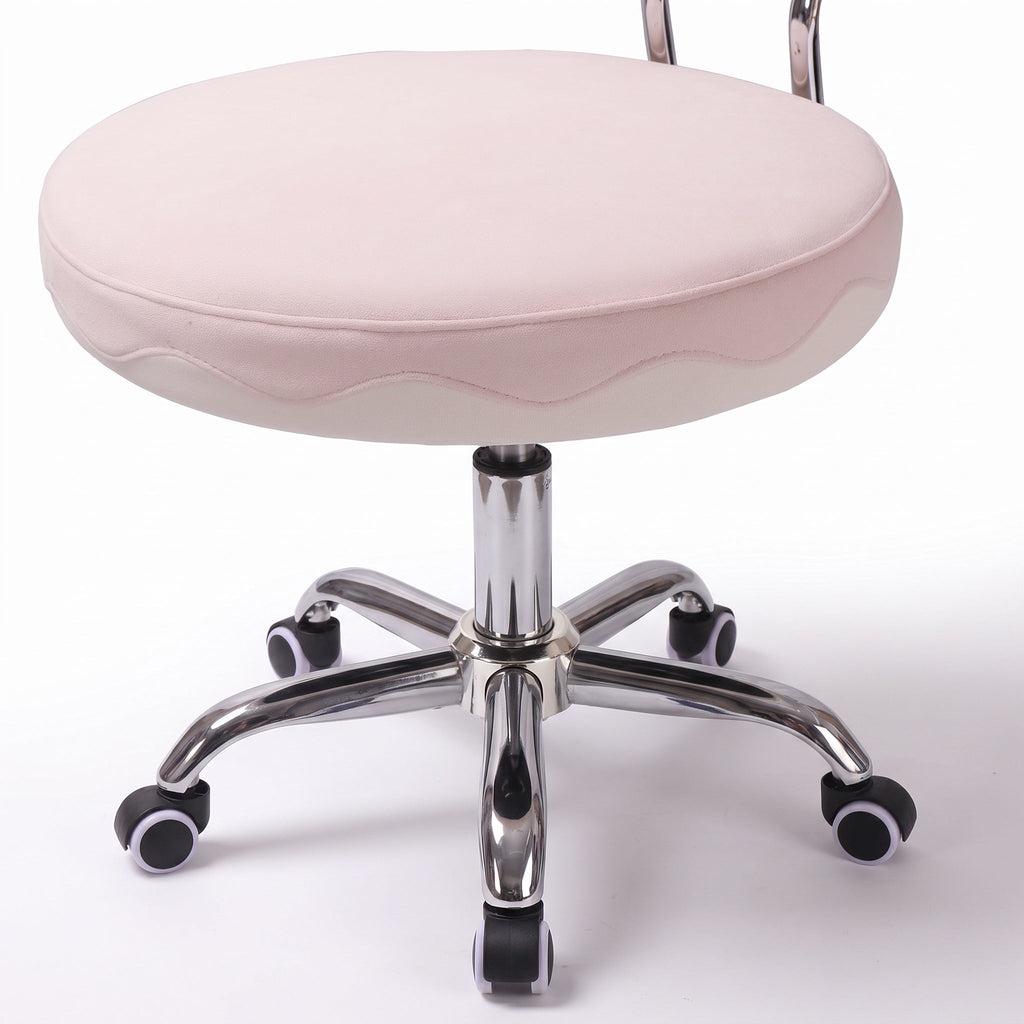 VANITII Cake 360-degree Seat Swivel Vanity Chair with Wheels & Adjustable Height