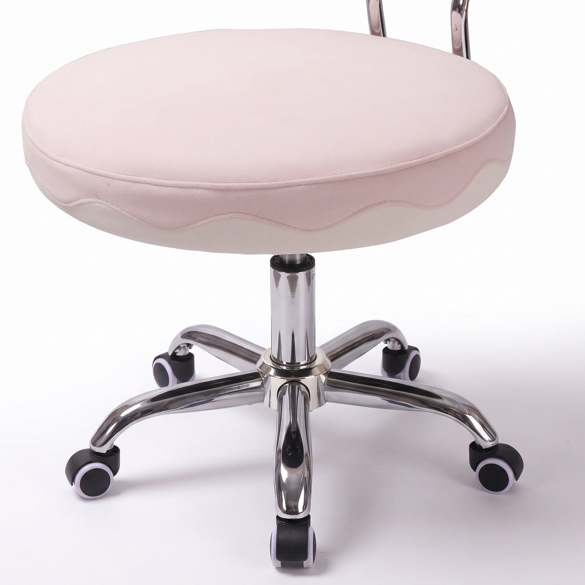 VANITII Cake 360-degree Seat Swivel Vanity Chair with Wheels & Adjustable Height