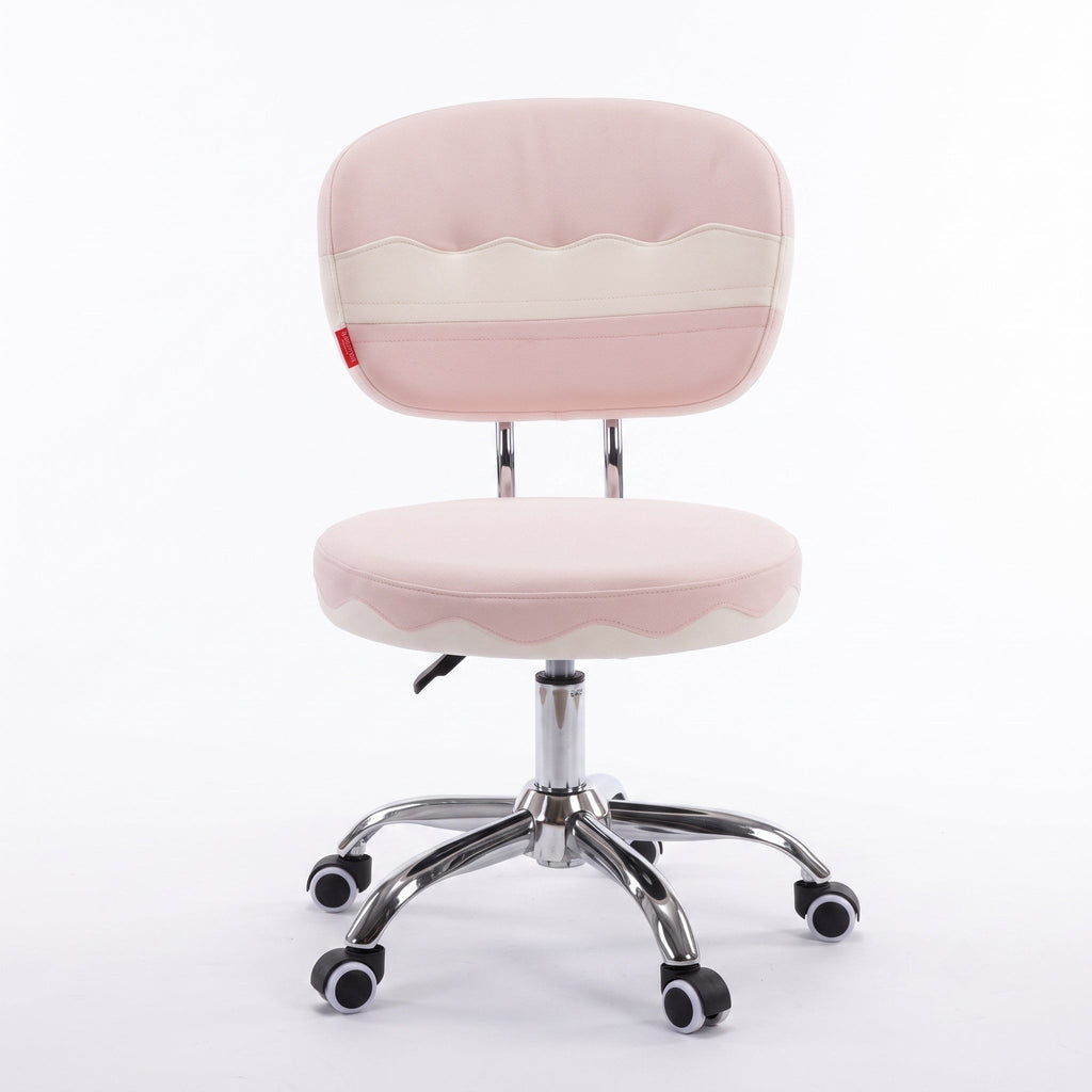 VANITII Cake 360-degree Seat Swivel Vanity Chair with Wheels & Adjustable Height