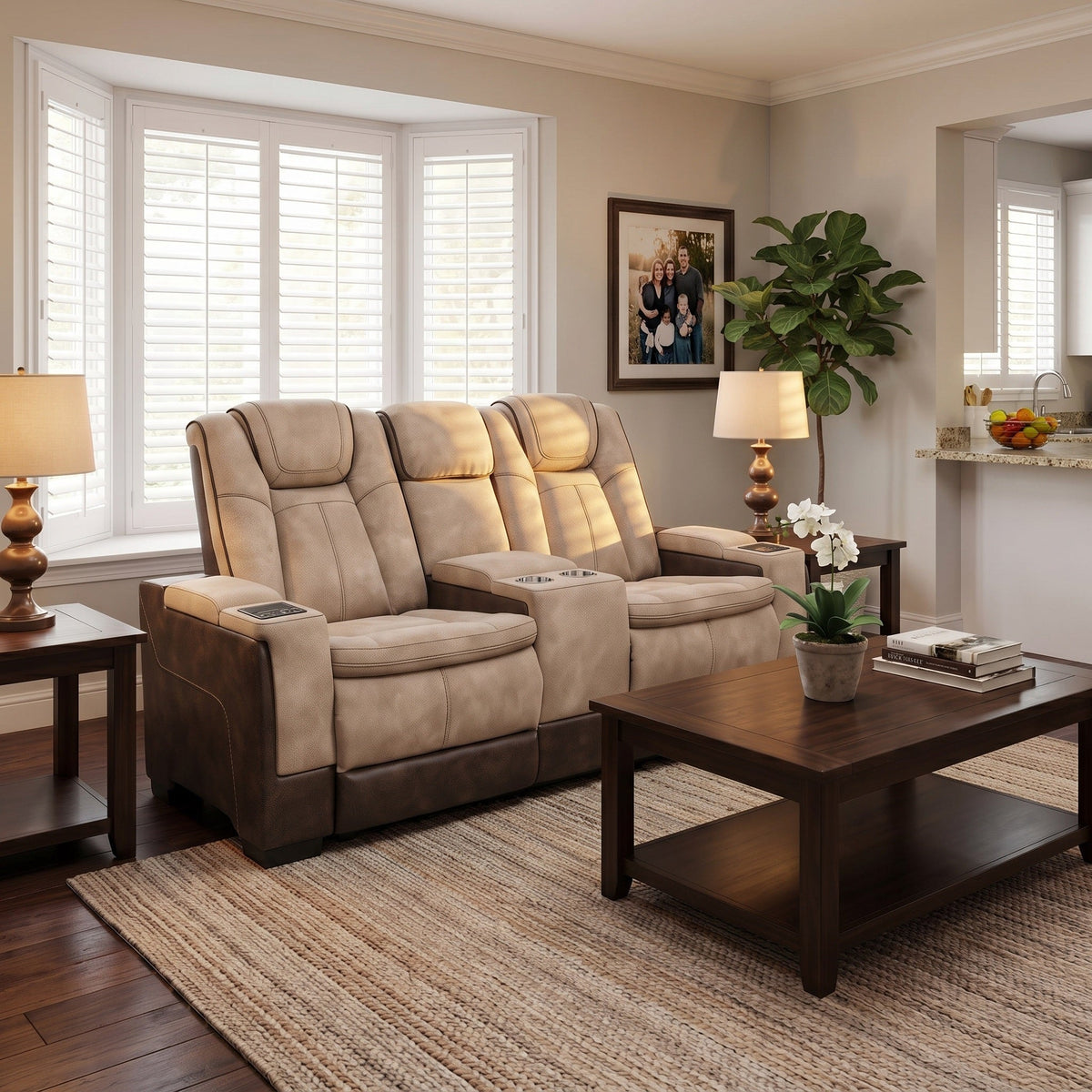 Charlie Modern Brown Power Recliner Loveseat