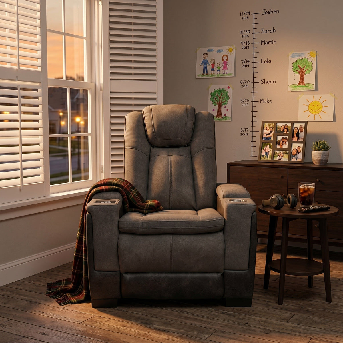 Charlie Gray Power Recliner Chair