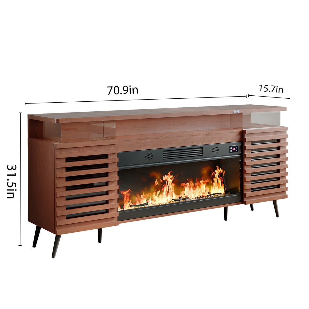 GRACE Fully Assembled 71" TV Stand with Electric Fireplace
