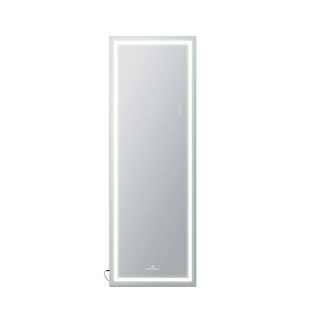 Rectangular mirror with a silver frame on a white background