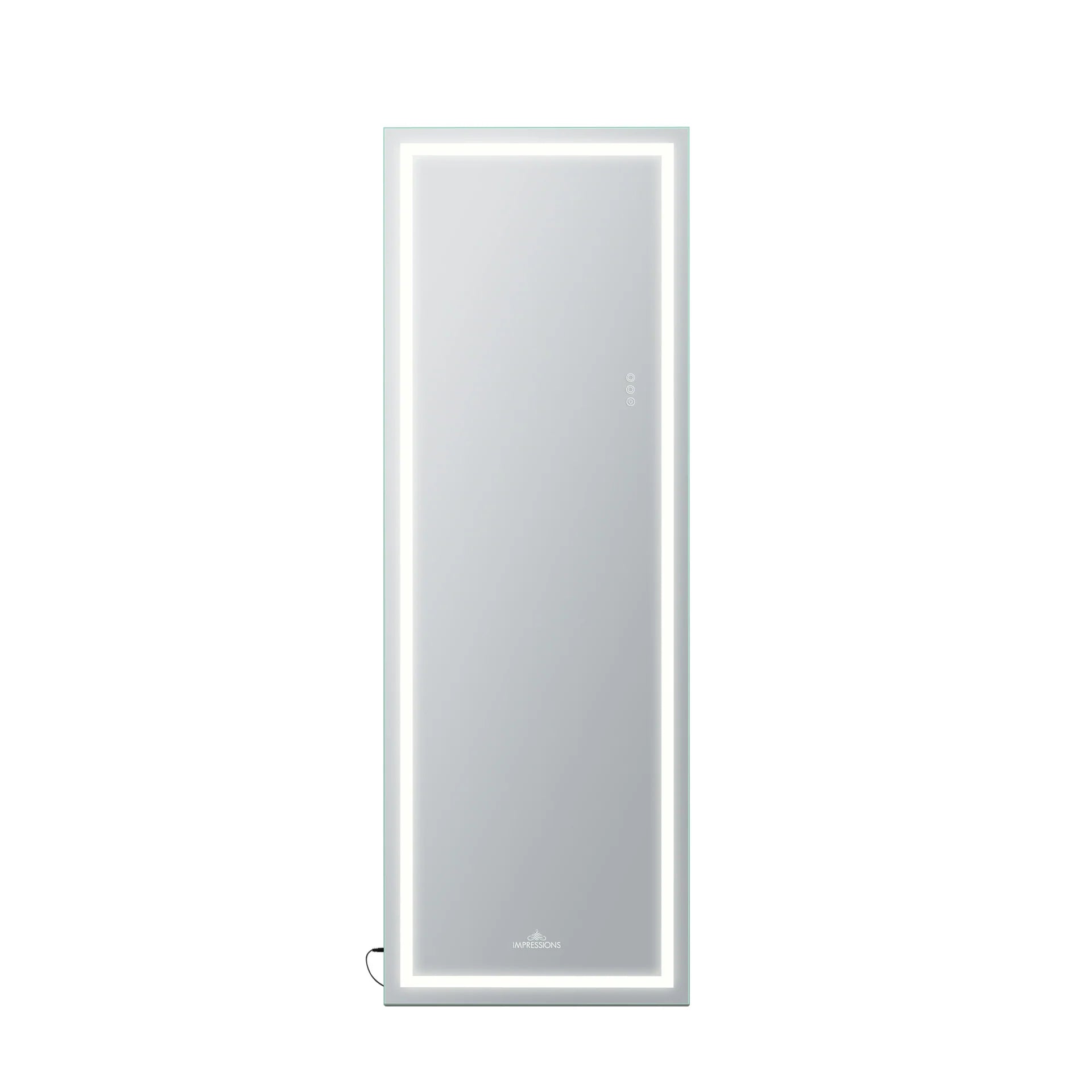 Rectangular mirror with a silver frame on a white background