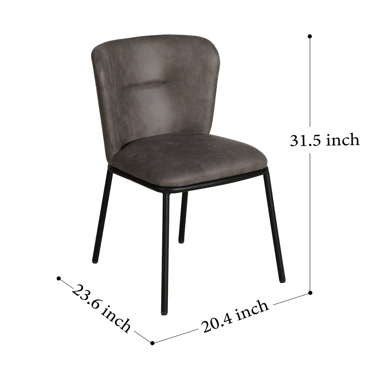 Fabric Upholstered Dining Room Chair with Curved Back，2PCS/CTN
