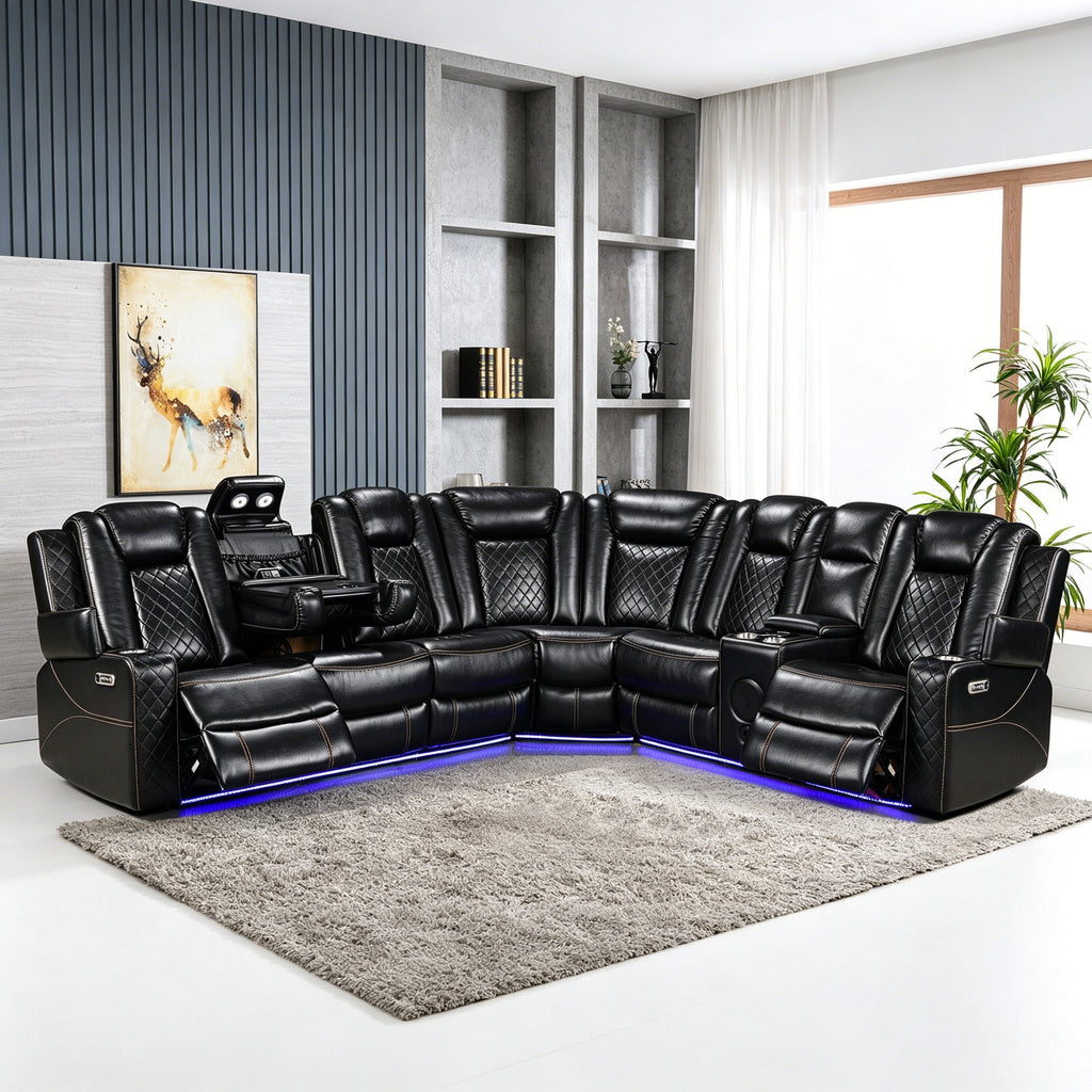 Power Recliner Sectional MC2855B Black