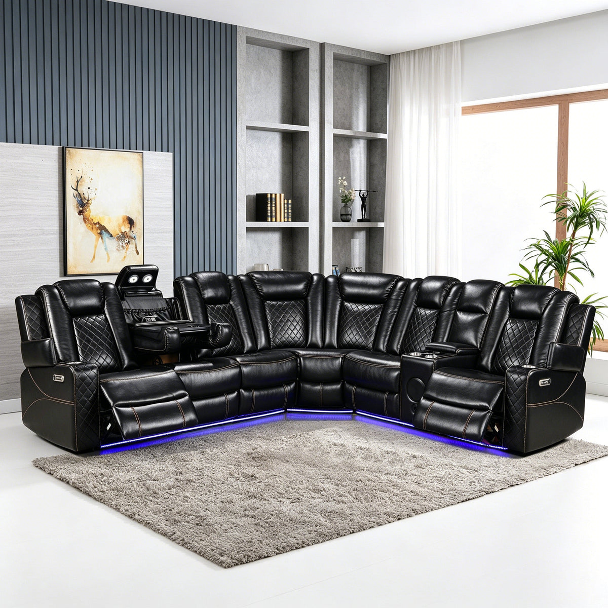 Power Recliner Sectional MC2855B Black