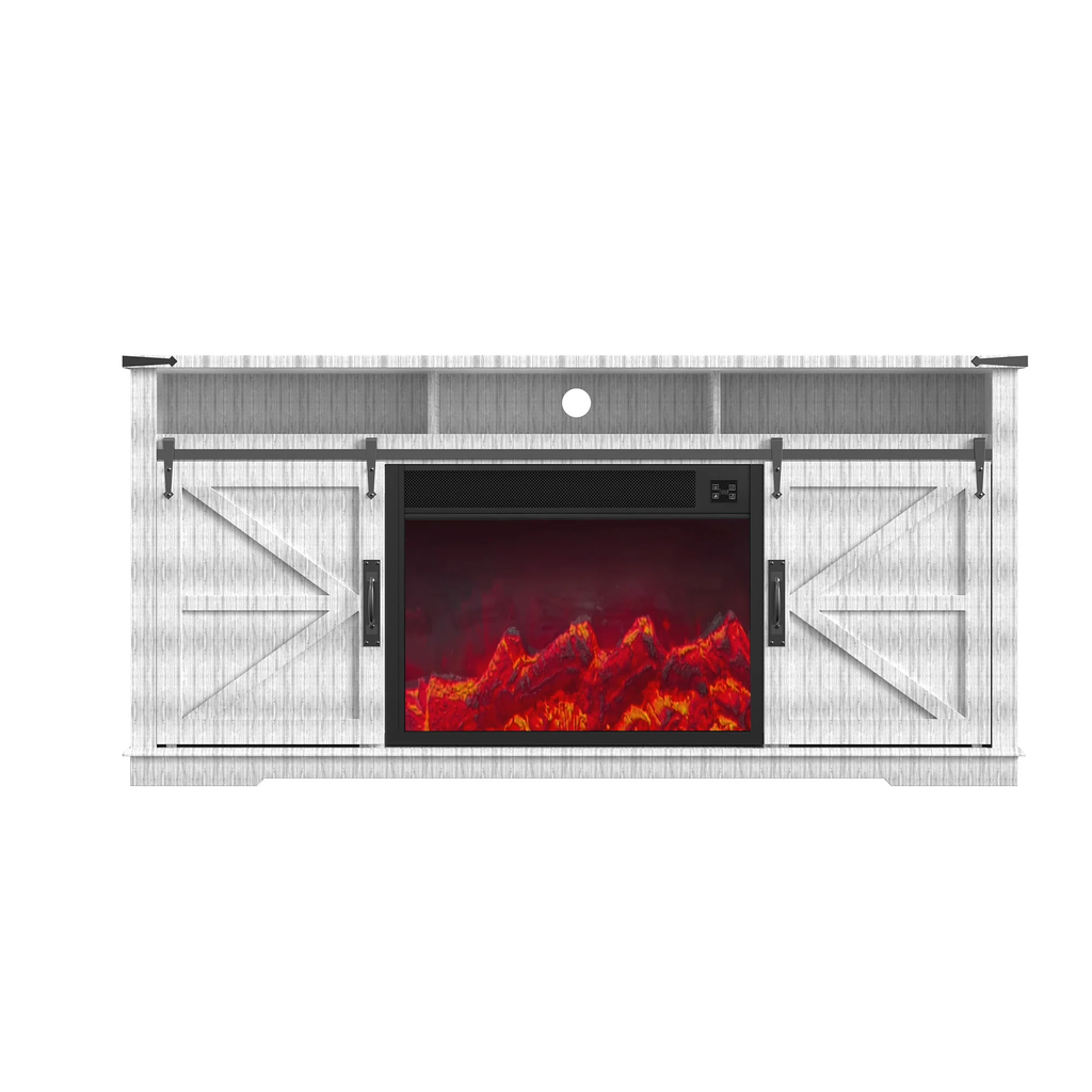 Fully Assembled 70" TV stand with an electronic fireplace