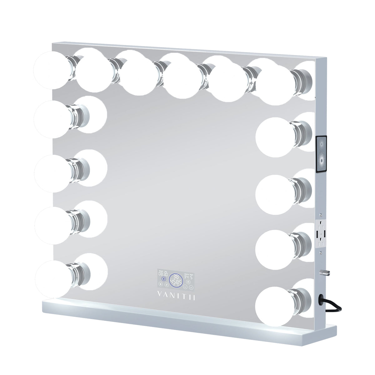 Vanitii Marilyn Hollywood vanity mirror with 14 dimmable LED bulbs and digital display