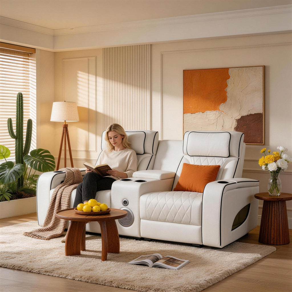 Jessie White Power Recliner 2-seater Loveseat