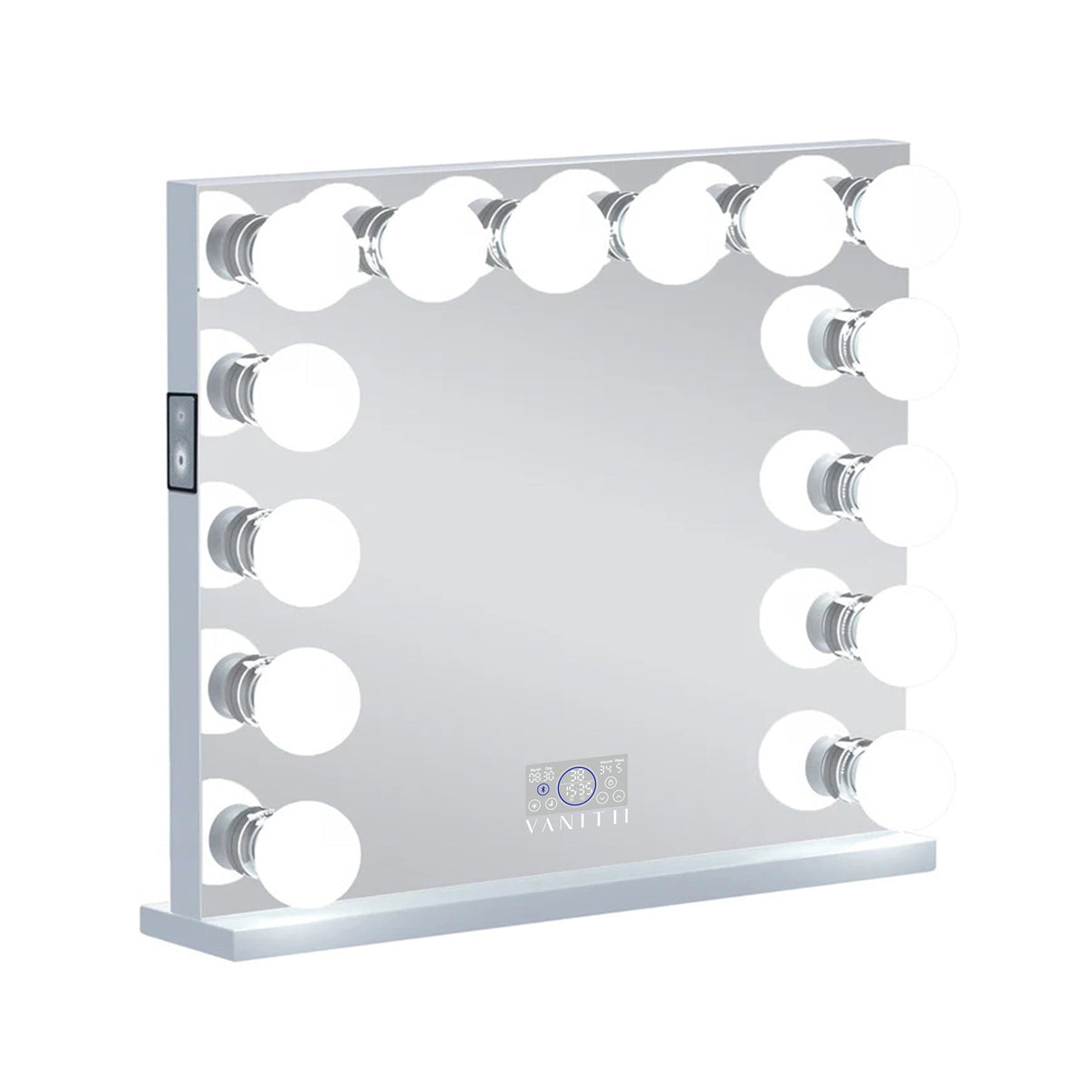 Vanitii Marilyn Hollywood vanity mirror with 14 dimmable LED bulbs and integrated digital display