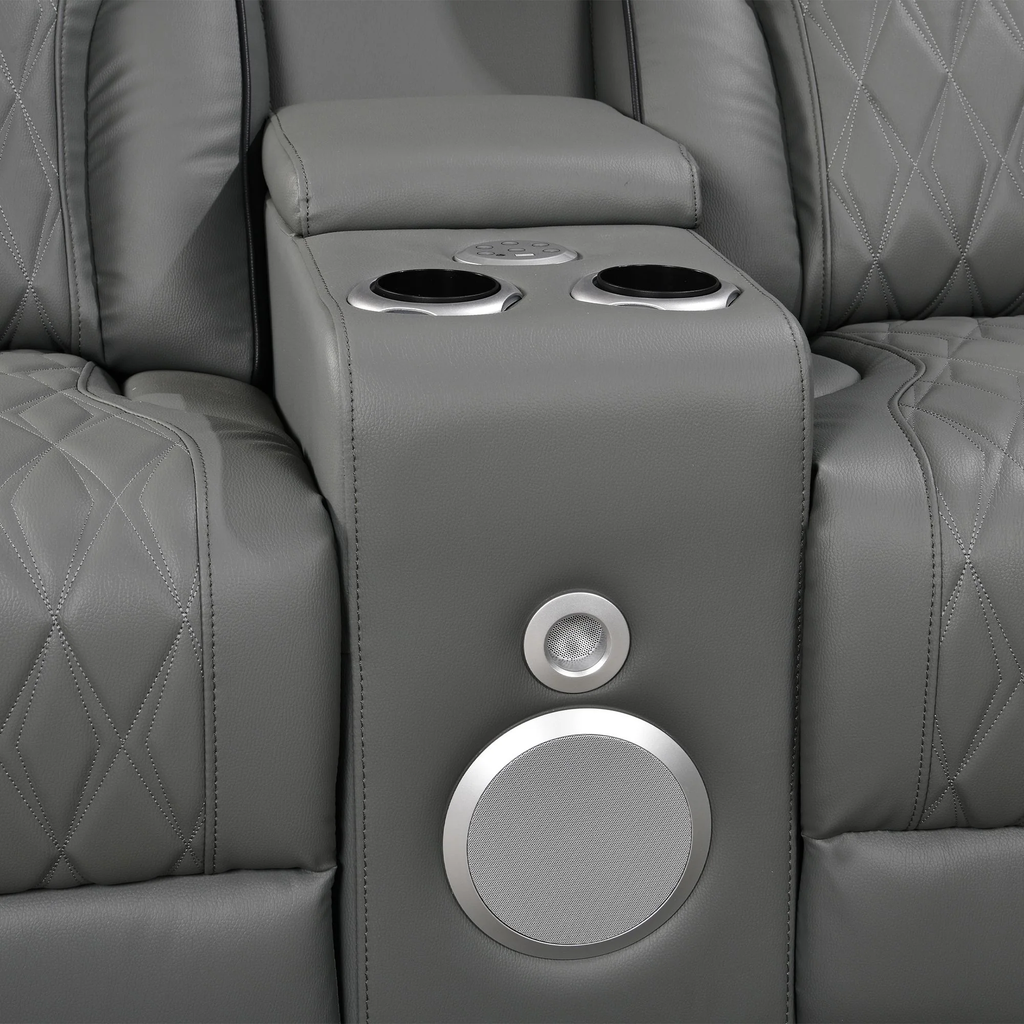 Jessie Luxury Gray Power Recliner Sofa Set