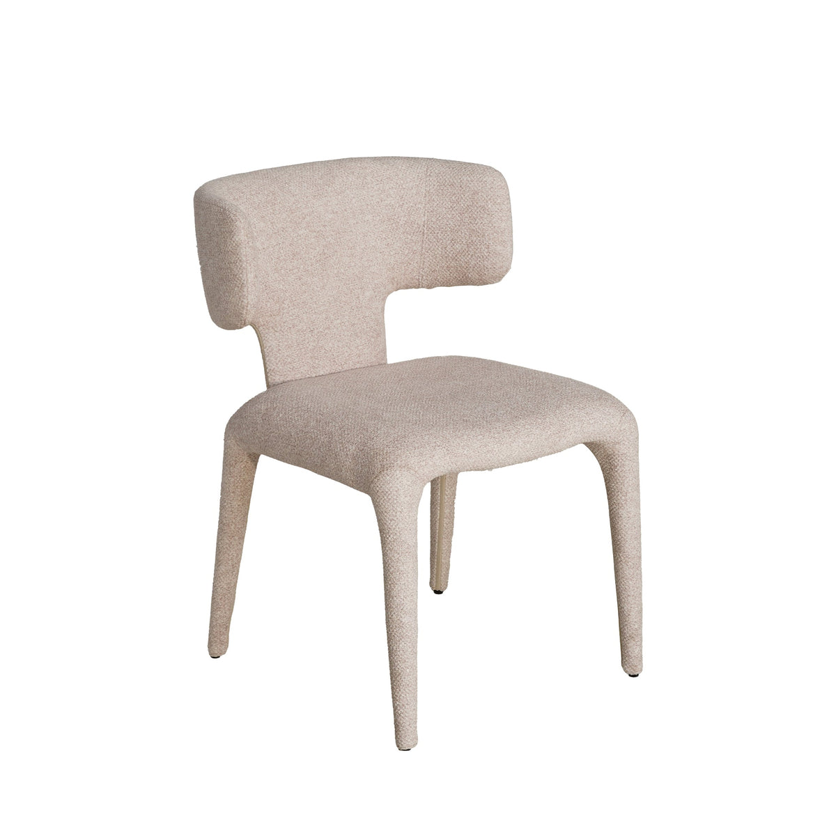 Contemporary Dining Chair - Fabric-Wrapped Legs & Curved Back Design，2PCS/CTN